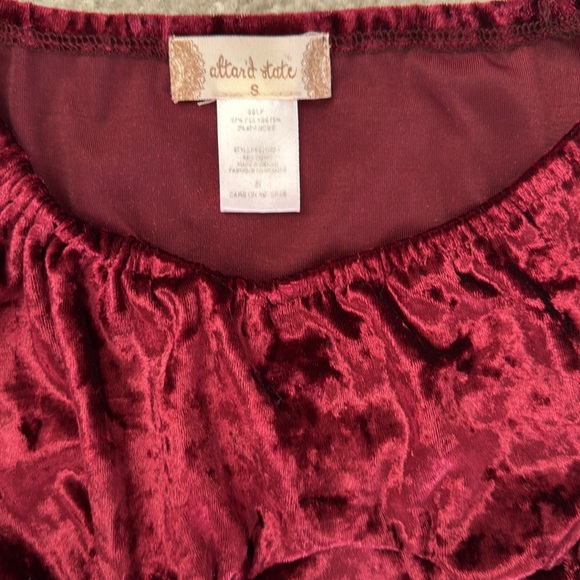 Altar’d State Velvet Crop Top SZ S - Picture 2 of 3